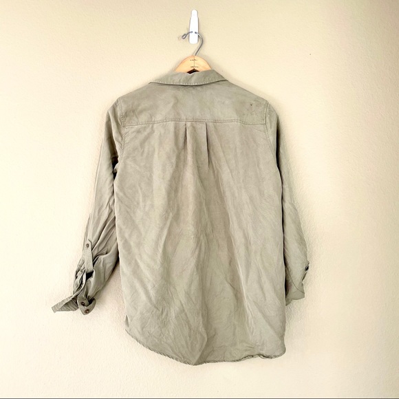 ❤️ Anthropologie Holding Horses Green Twist Front Blouse Sz 6 - Picture 6 of 7